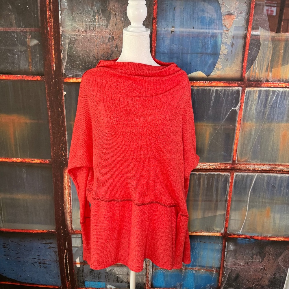 Free People We The Free Red Ribbed Tunic Top Small